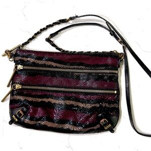 ELLIOTT LUCCA Snakeskin Leather. Crossbody Bag